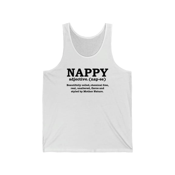 Nappy Hair Definition Unisex Tank Top, XS-2XL Natural Hair Pride Kinky Hair