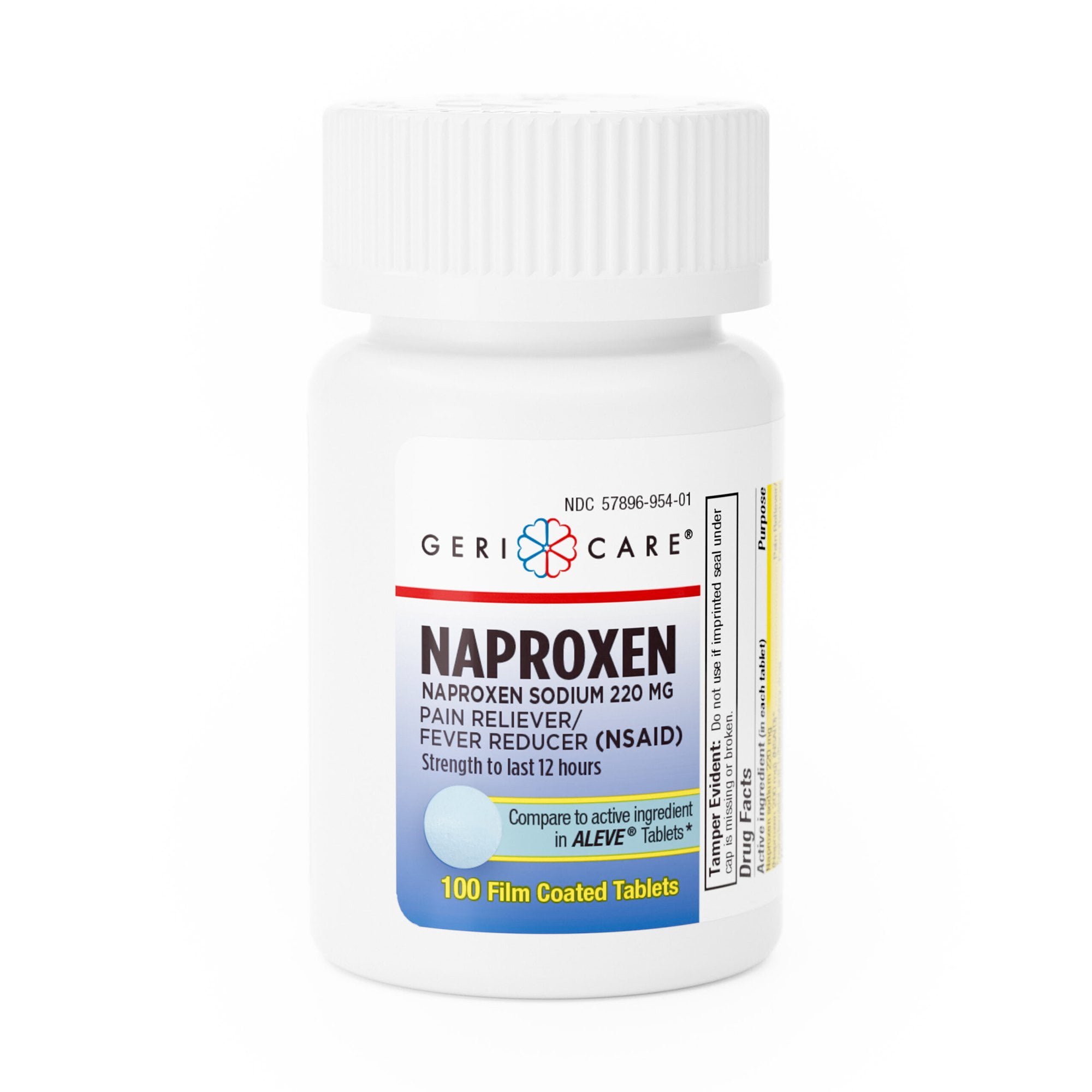 Naproxen Sodium Tablets - Pain Reliever and Fever Reliever, 12 Hour Relief, 220 mg Strength, 100 per Bottle
