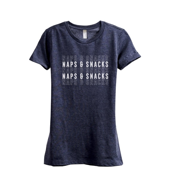 Naps And Snacks Women's Fashion Relaxed T-Shirt Tee Heather Navy 2X-Large