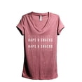 thumbnail image 1 of Naps And Snacks Women's Fashion Relaxed V-Neck T-Shirt Tee Heather Rouge X-Large, 1 of 3
