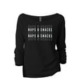thumbnail image 1 of Naps And Snacks Women's Fashion Slouchy 3/4 Sleeves Raglan Lightweight Sweatshirt Black Medium, 1 of 3