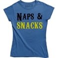 thumbnail image 1 of Naps and Snacks Funny Napping Sleeping Lazy Food Lover Women's T-Shirt, 1 of 4
