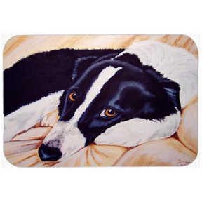 Naptime Border Collie Glass Large Cutting Board