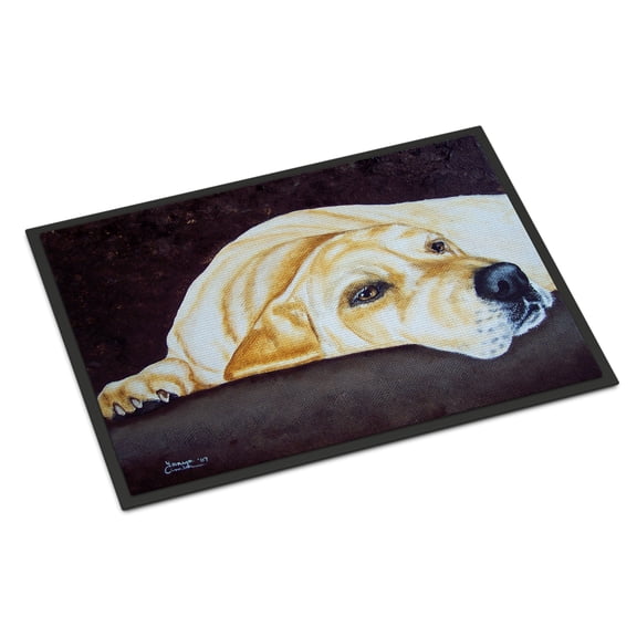 Naptime Yellow Labrador Door Mat