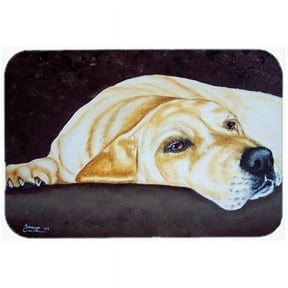 Naptime Yellow Labrador Glass Large Cutting Board