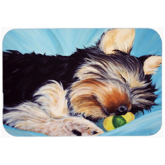 Naptime Yorkie Yorkshire Terrier Glass Large Cutting Board