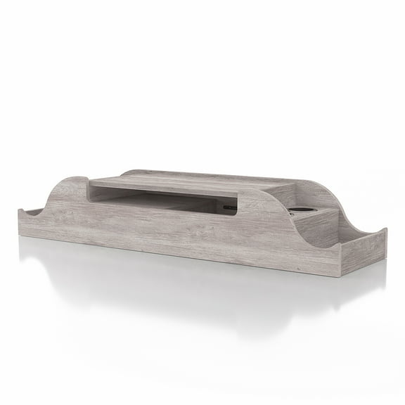 Nara Indoor Multi-Storage Wood Coastal White Wall Mounted Makeup Vanity with Flip-Top Mirror for Bedroom