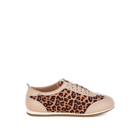 Narati Leopard Print Real Leather Sneakers