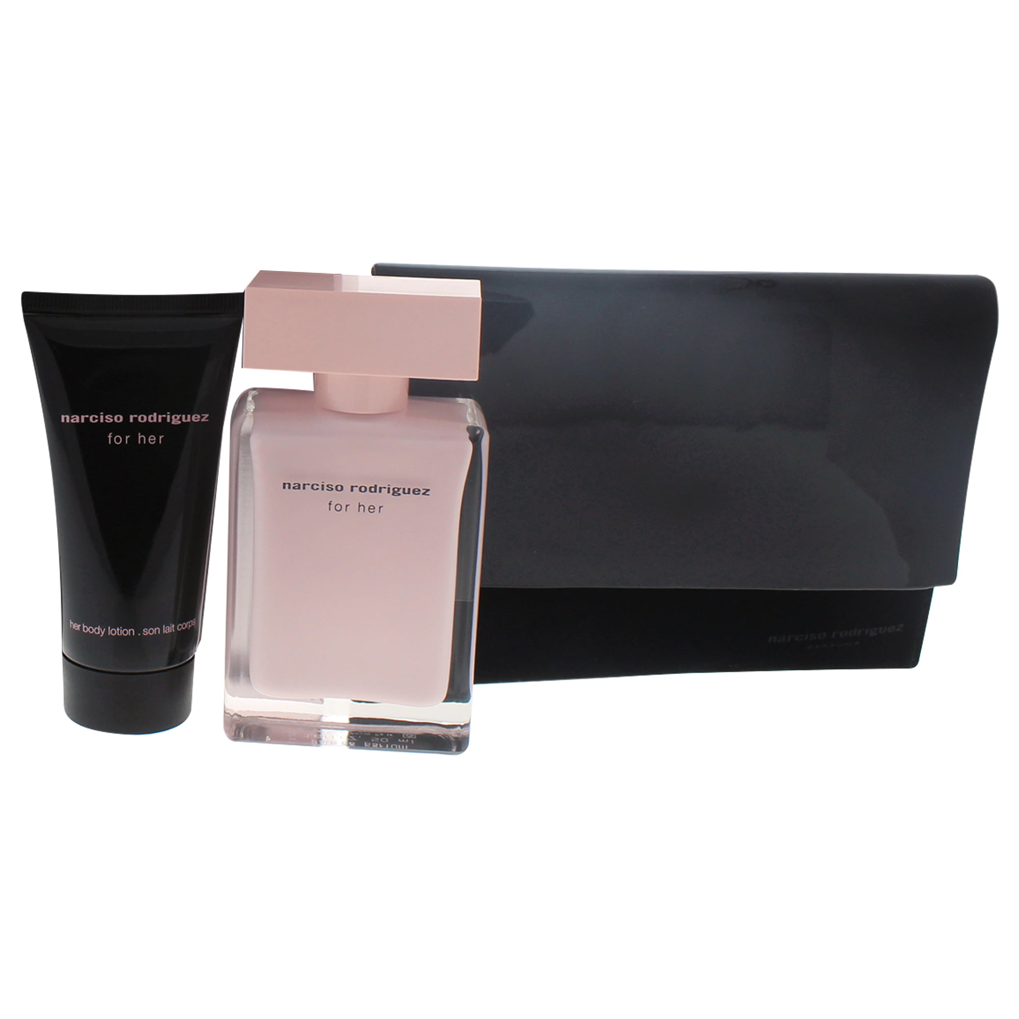 Narciso Rodriguez Narciso Rodriguez for Her 1.6oz Eau De Parfum Spray,  1.6oz Body Lotion, Pouch 3 Pc Gift Set
