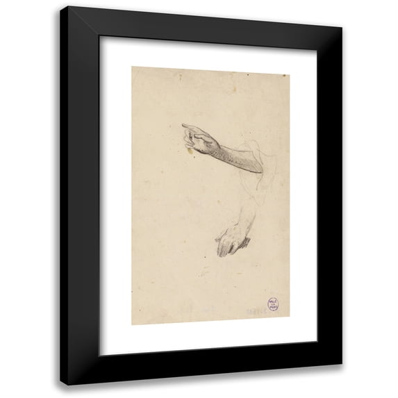 Narcisse-Virgile Diaz de La Peña 10x14 Black Modern Framed Museum Art Print Titled - Right and Left Hand Sketch