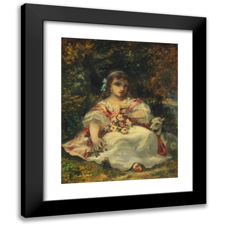 Narcisse-Virgile Diaz de La Peña 12x14 Black Modern Framed Museum Art Print Titled - Diaz's Daughter
