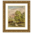 thumbnail image 1 of Narcisse-Virgile Diaz de La Peña 15x18 Gold Ornate Wood Frame and Double Matted Museum Art Print Titled - View of a Clearing, 1 of 4