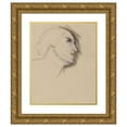 thumbnail image 1 of Narcisse-Virgile Diaz de La Peña 15x18 Gold Ornate Wood Frame and Double Matted Museum Art Print Titled - Woman's Head Study, 1 of 4