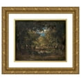 thumbnail image 1 of Narcisse-Virgile Diaz de La Peña 18x15 Gold Ornate Wood Frame and Double Matted Museum Art Print Titled - The Forest of Fontainebleau (1874), 1 of 4