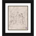 thumbnail image 1 of Narcisse-Virgile Diaz de La Peña 20x24 Black Ornate Framed Double Matted Museum Art Print Titled: Sketch of a Group of Characters in a Forest, 1 of 5