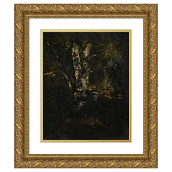 Narcisse-Virgile Diaz de La Peña 20x24 Gold Ornate Framed and Double Matted Museum Art Print Titled - Old Beech Trunks