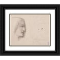 thumbnail image 1 of Narcisse-Virgile Diaz de La Peña 24x20 Black Ornate Framed Double Matted Museum Art Print Titled: Profile of Woman on the Right and Landscape Diagram, 1 of 5