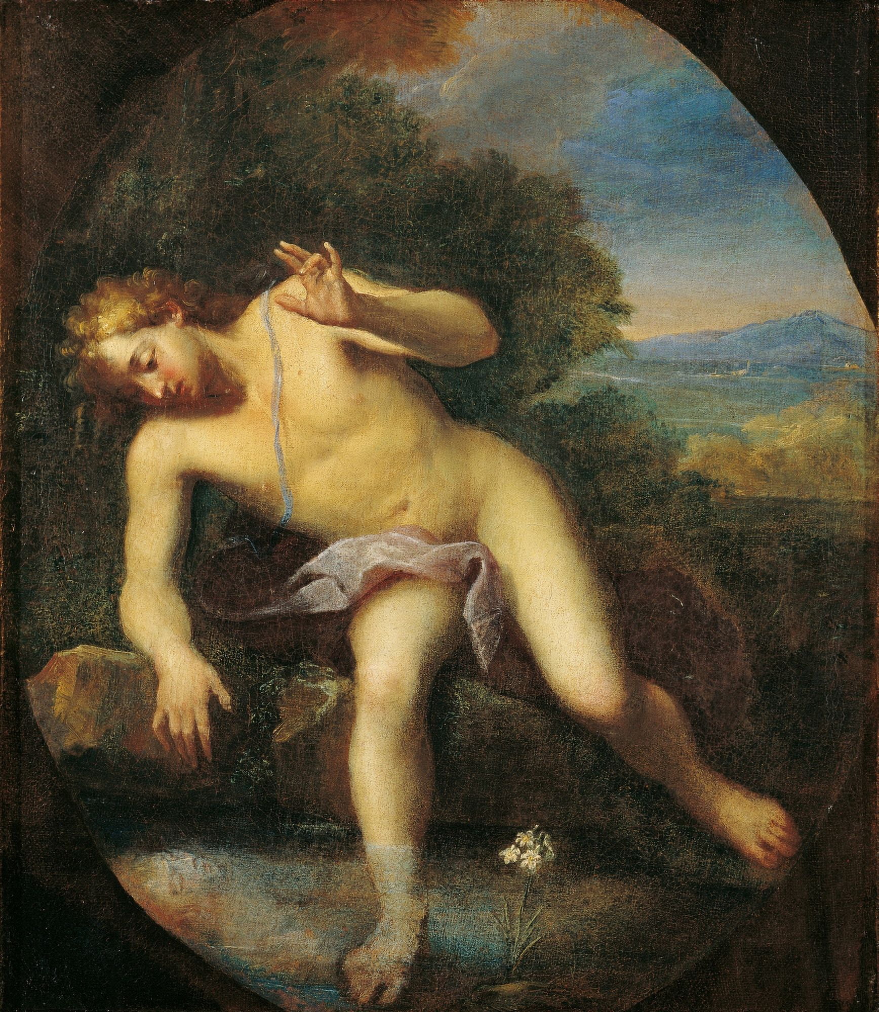 Narcissus At The Pool (Narciso Alla Fonte) Canvas Art - (24 x 36)