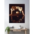 thumbnail image 1 of Narcissus By Caravaggio (1599) Poster Wall Art, Modern Wall Decor For Living Room Bedroom, 12x18 UNFRAMED, 1 of 3