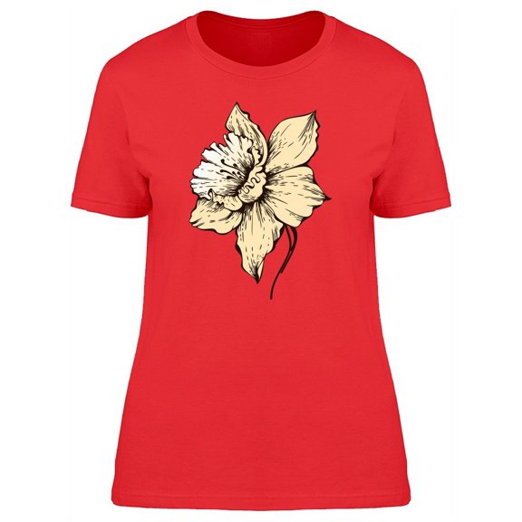 Narcissus Flower White Color Tee Women's -Image by Shutterstock