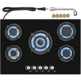 thumbnail image 1 of Nardea 30" Built in Gas Cooktop, 5 Burner Gas Cooktop for NG/LPG Dual Fuel Convertible, Propane Gas Stove Burner with Thermocouple Protection,Black Tempered Glass, 35900BTU, 1 of 7