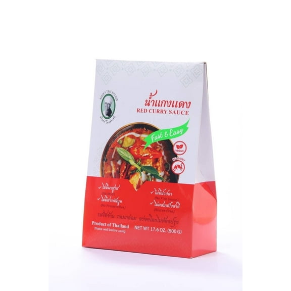 Narin's Thai Kitchen Red Curry Sauce – Authentic Thai Red Curry Base with Coconut Milk & Spices – Medium Heat – Ready to Cook