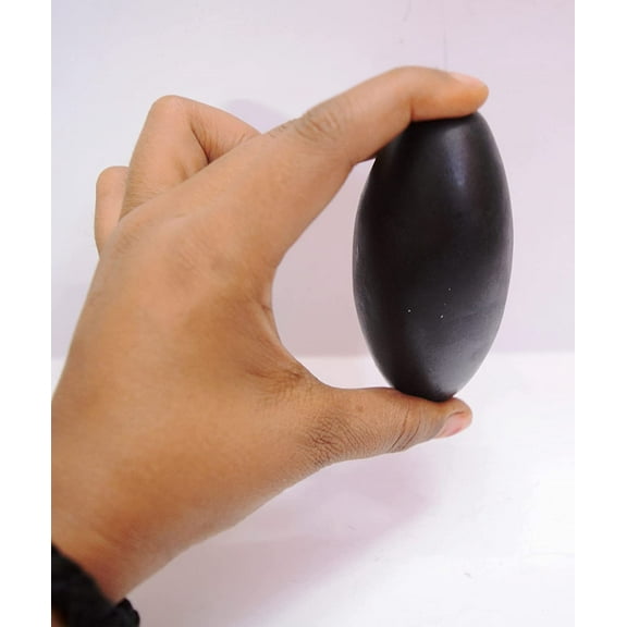Narmada Shiva Lingam Increase Vitality & Pranic Energy Black Shiva Lingam Stone | Rare Narmada Banalinga Stone Narmadeshwar Shivling Jyotirlinga God Idols Statue (Black Shiva Lingam 3"inch)