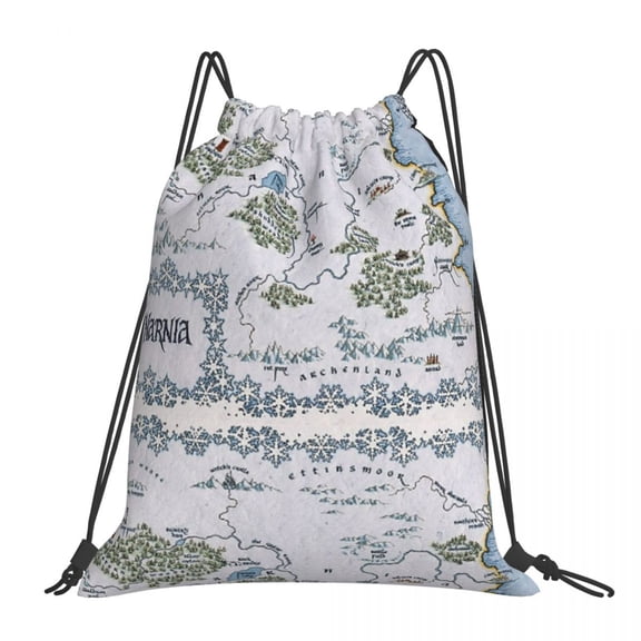 Narnia Map - Chronicles Of Narnia Backpacks Drawstring Bags Drawstring Bundle Pocket Storage Bag Book Bags For Man Woman School