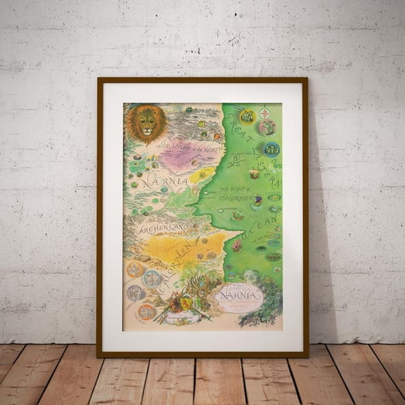 Narnia Map Fantasy Wall Art Print