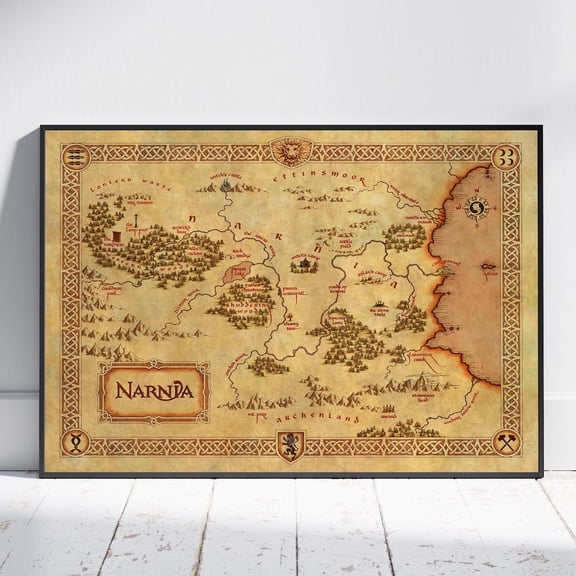 Narnia Map Poster, The Chronicles Of Narnia Wall Art, Unframed Paper Poster 11x14in