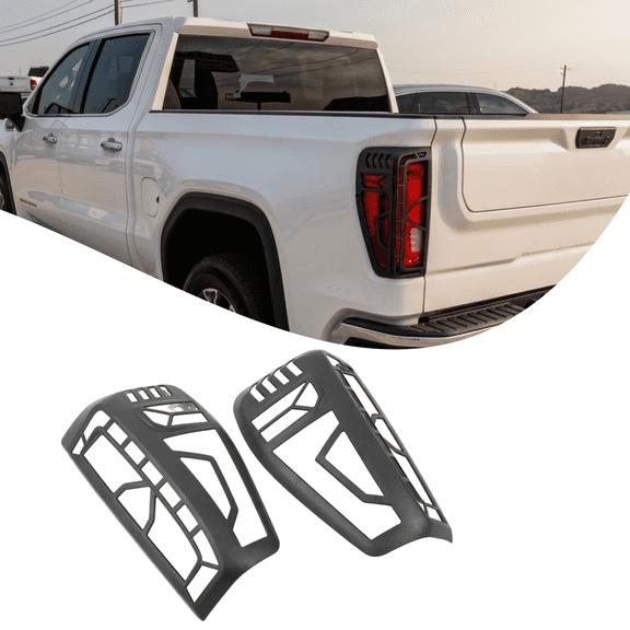 Narpes-Tail Light Rear Lamp Protective Guards Decoration Fit for GMC Sierra 1500 2500HD 3500HD 2019-2025 2026 Taillight Shell Frame Shield Denali SLT AT4 Exterior Accessories