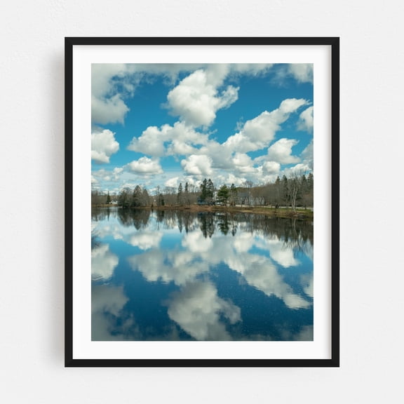 Narraguagus River, Cherryfield - Cherryfield Maine Photography Nature Landscape Scenic Water Rural Black Framed Wall Art Print 6 x 8 inches