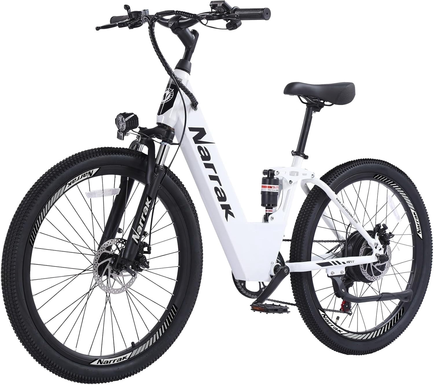 Narrak 26" Electric Bike for Adults, 750W Motor, 48V Built-in Battery Adult Electric Bicycles, Full Suspension Electric Mountain Bike, Step-Over/Thru E Bike,7 Speed