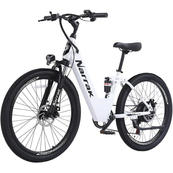Narrak 26" Electric Bike for Adults, 750W Motor, 48V Built-in Battery Adult Electric Bicycles, Full Suspension Electric Mountain Bike, Step-Over/Thru E Bike,7 Speed