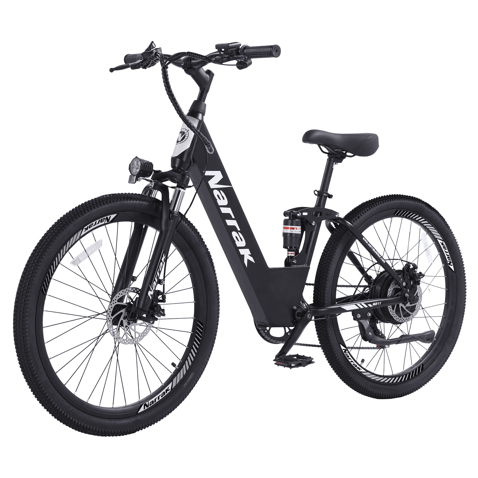 Narrak 26" Electric Bike for Adults, 750W Motor, 48V Built-in Battery Adult Electric Bicycles, Full Suspension Electric Mountain Bike, Step-Over/Thru E Bike,7 Speed