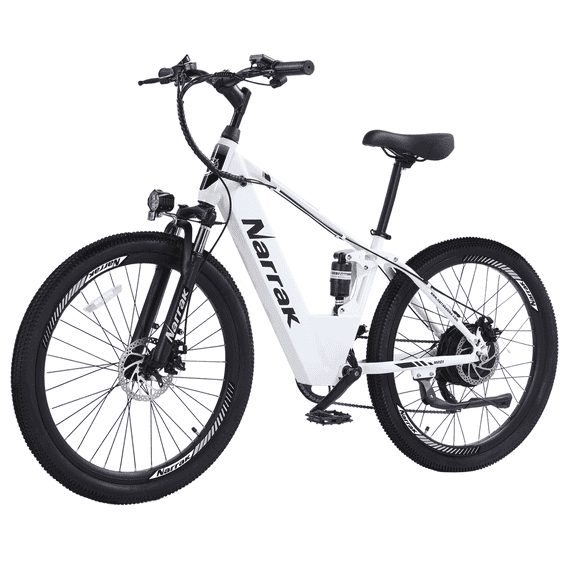 Narrak 26" Electric Bike for Adults, 750W Motor, 48V Built-in Battery Adult Electric Bicycles, Full Suspension Electric Mountain Bike, Step-Over/Thru E Bike,7 Speed