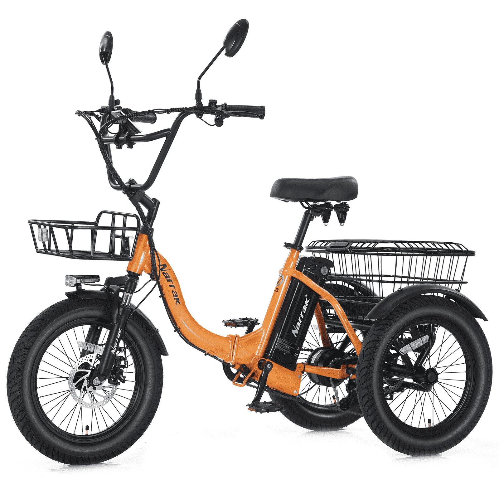 Electric Tricycle for Adults, Fat Tire Folding Trike, Peak 700W Step-Thru Etrike with Removable Battery and Large Basket
