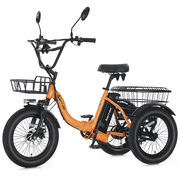 Electric Tricycle for Adults, Fat Tire Folding Trike, Peak 700W Step-Thru Etrike with Removable Battery and Large Basket