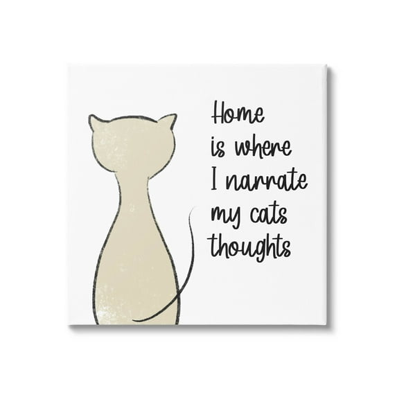 Narrate My Cats Thoughts Phrase Animals & Insects Graphic Art Gallery Wrapped Canvas Print Wall Art