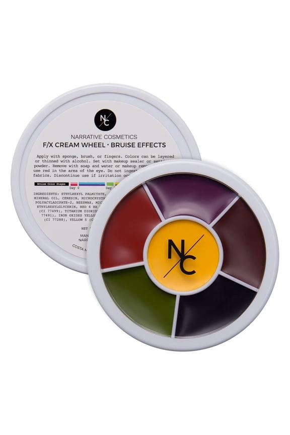6-Color Bruise Wheel, Professional SFX Cream Makeup Palette with Foam Sponges for the Stage, Film, Costumes, Cosplay