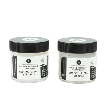 Narrative Cosmetics Silicone Modeling Compound Kit, Professional Stage, Film, and Costume Makeup for Realistic Wounds, Scars, and Prosthetics, Clear