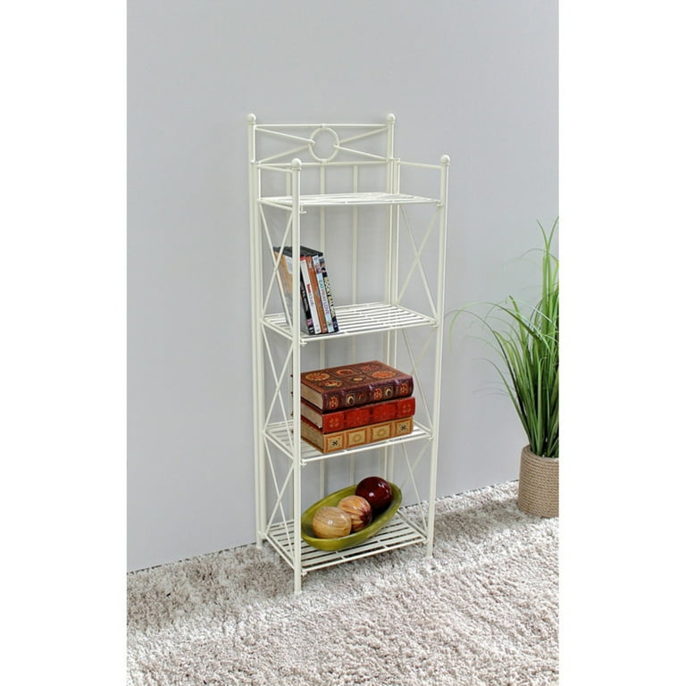 Narrow 4 Tier Iron Folding Bakers Rack