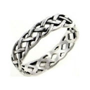 SILVER INSANITY Narrow 4mm Neverending Celtic Knot Sterling Silver Pinky Band Ring