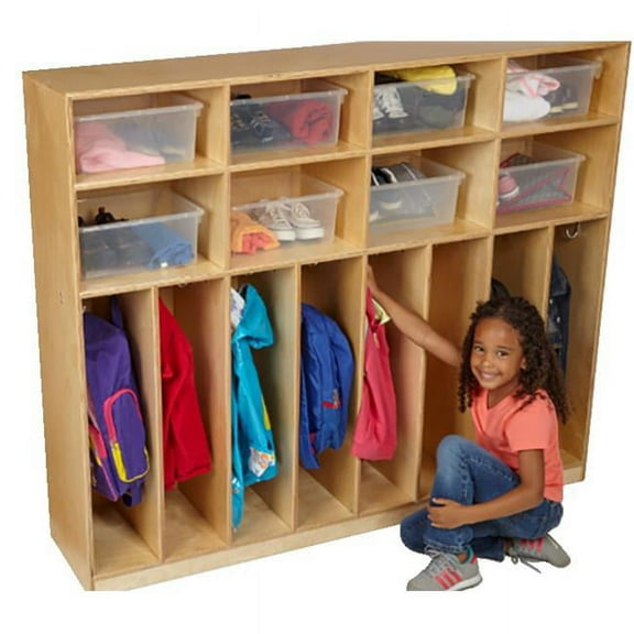 Narrow 8-Cubby Coat Locker, 59.5 x 13.75 x 48 in.