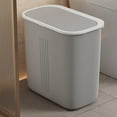thumbnail image 1 of Narrow Bathroom Trash Can with Lid - 11x10.82x6.69in Slim Plastic Step Trash Bin, Press Lid Space-Saving Toilet Bin for Bathroom/Office (Gray)​, 1 of 6