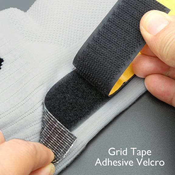 Narrow Black Sticky Back Velcro Tape - 30mm Wide, 1M Length, No Residue for Precision Auto Trim & Crafts