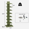 thumbnail image 1 of Narrow Bookshelf 8-Tier with LED Lights, Spine Corner Shelf for Small Space, Modern Standing Unit for Living Room Office Study Entryway, Olive Green, 1 of 8