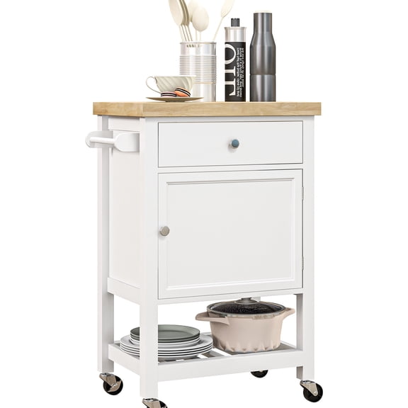 Narrow Butcher Block Surface | Store Utensils & Supplies in Small Spaces | Elegant Kitchen Addition