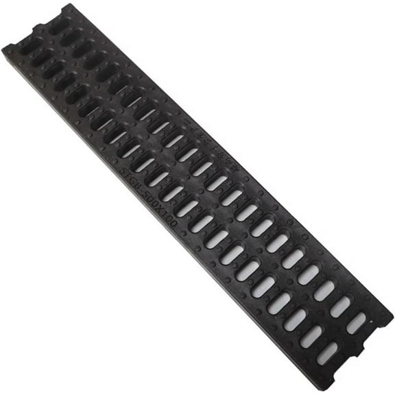 Narrow Channel Drain Grate 4 Inch Width, HDPE Drainage Trench Plate with Grill, Rain Gutter Drain Channel Cover for Houseside/Sidewalk