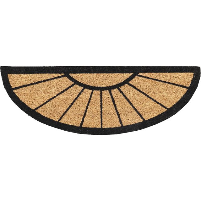 Narrow Coir Half Moon Doormat Suninspired Design, 30 in. x 10 in